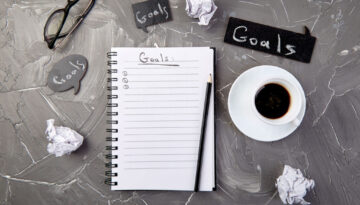 tablet with list of goals