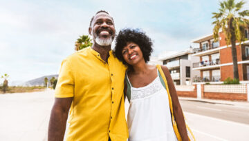 Retired black couple at a resort