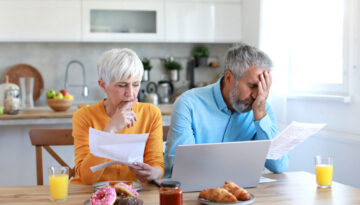 Senior couple with financial struggles
